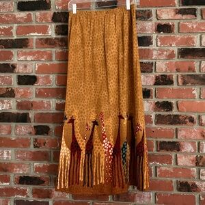 Rare Vintage Giraffe Print Art-to-Wear Skirt- Safari Core Made in USA Maxi Sz 10
